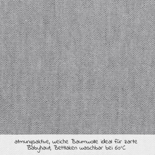Babybay Spannbetttuch Deluxe aus Jersey für Beistellbett Maxi, Midi, Boxspring,Comfort, Comfort Plus 89 x 50 cm - Grau