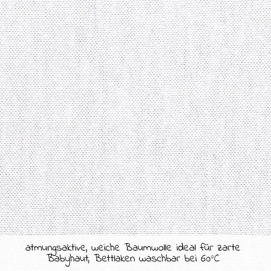 Babybay Spannbetttuch Deluxe aus Jersey für Beistellbett Maxi, Midi, Boxspring,Comfort, Comfort Plus 89 x 50 cm - Weiß
