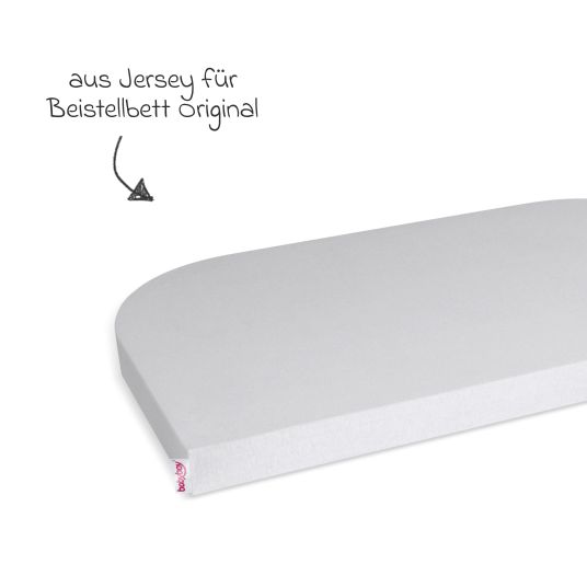 Babybay Spannbetttuch Deluxe aus Jersey für Beistellbett Original 89 x 50 cm - Zartgrau