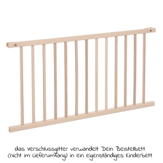 Babybay Locking rail for XXL box spring bed - for use in children's beds - natural, untreated
