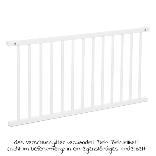 Babybay Locking rail for XXL box spring bed - for use with children's bed - white lacquered