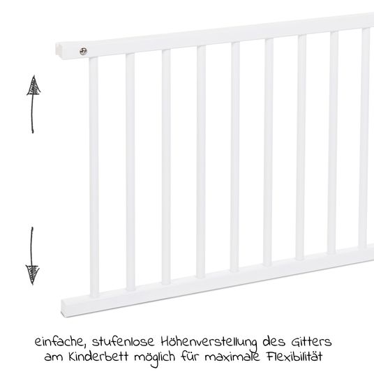 Babybay Locking rail for XXL box spring bed - for use with children's bed - white lacquered