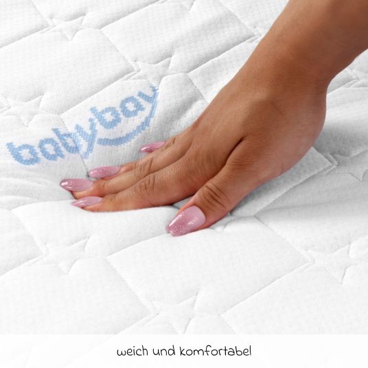 Babybay Rivestimento premium sfoderabile per il materasso a rete 3D extra-aria Medicott per co-sleeper Maxi, Boxspring, Comfort Plus - Bianco
