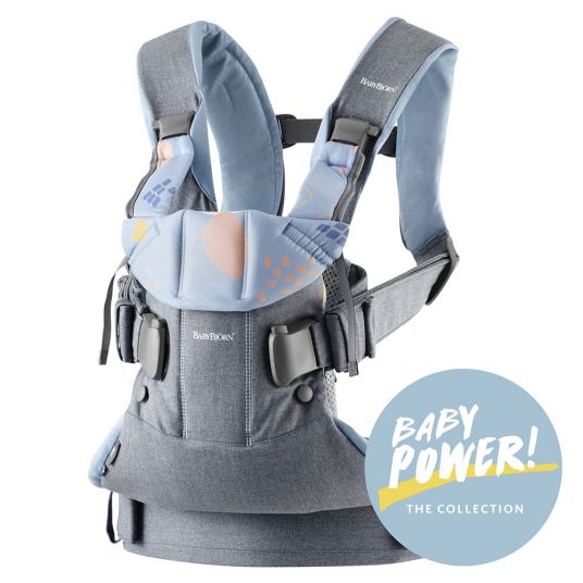 BabyBjörn Baby Carrier One Cotton Mix Baby Power - Confetti Dove Blue