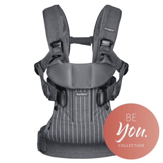 BabyBjörn Baby Carrier One Cotton Mix Be You - Pinstripe Grey