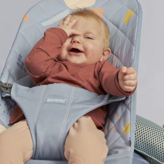 BabyBjörn Sdraietta per bambini Bliss Cotton Baby Power - Blu confetto