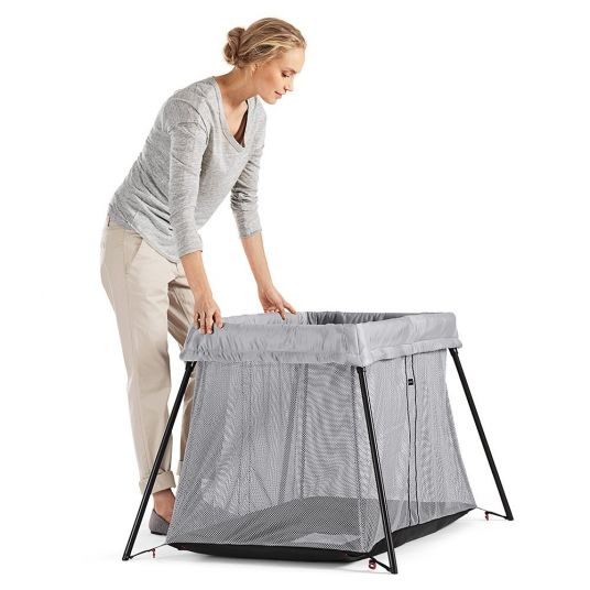BabyBjörn Set travel bed Light + fitted sheet - silver