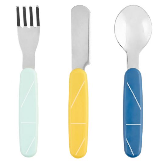 Babymoov 3 piece cutlery set - Blue