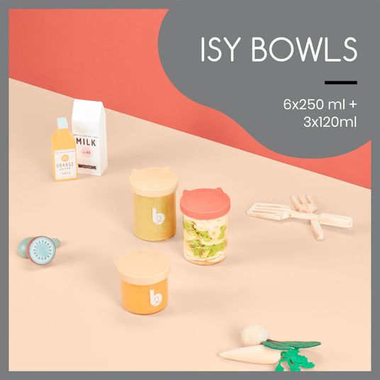 Babymoov Aufbewahrungsbehälter 9er Pack ISY Bowls aus Glas 120 + 250 ml
