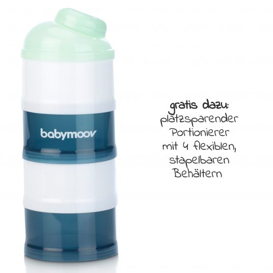 Babymoov Babyflaschenzubereiter Milky Now + Gratis Milchpulverportionierer - Arctic Blue