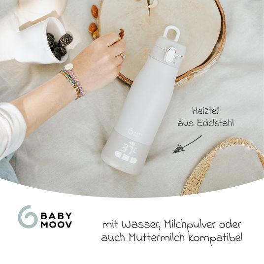 Babymoov Flaschenwärmer für unterwegs Moov & Feed - Mineral Beige