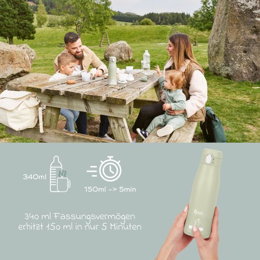 Babymoov Flaschenwärmer für unterwegs Moov & Feed - Sage Green