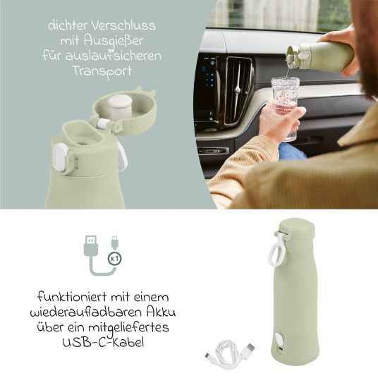 Babymoov Flaschenwärmer für unterwegs Moov & Feed - Sage Green