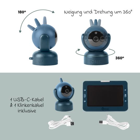 Babymoov Video-Babyphone Yoo Master Plus mit 360° Kamera & 5 Zoll HD-Bildschirm