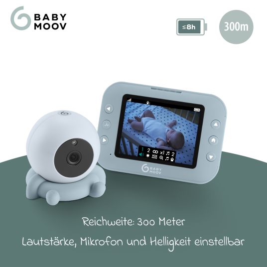 Babymoov Video baby monitor Yoo Roll - con telecamera e schermo da 3,5 pollici