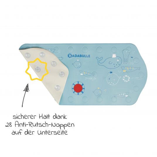 Badabulle Bathtub mat XXL with thermometer - Ocean