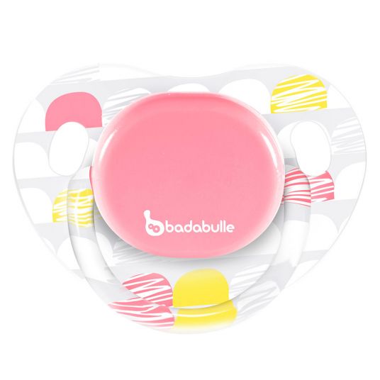 Badabulle Pacifier 2 Pack Silicone 0-6 M - Drawing Lines - Pink