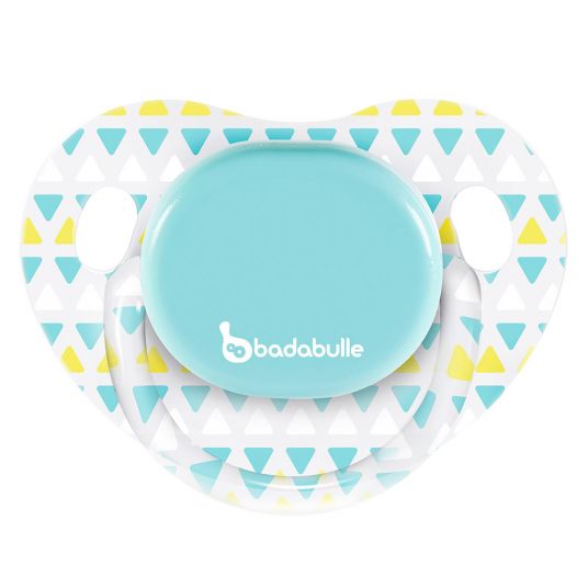 Badabulle Pacifier 2 Pack Silicone 0-6 M - Drawing Lines - Turquoise