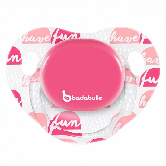 Badabulle Pacifier 2 Pack Silicone 12-36 M - Have Fun - Pink