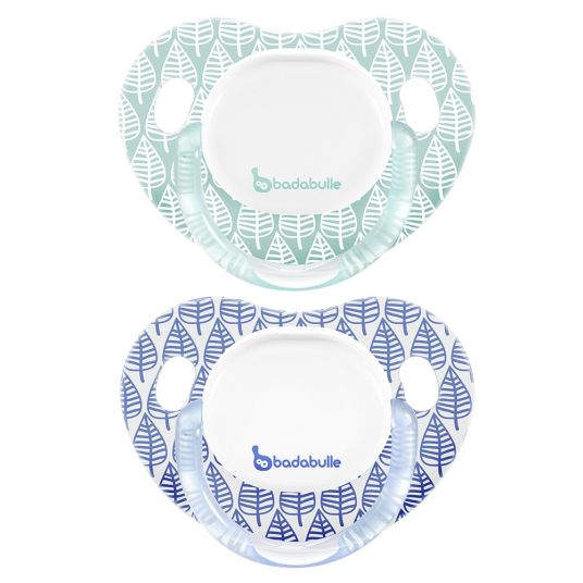 Badabulle Pacifier 2 Pack Silicone 6-12 M - Spring - Blue Turquoise