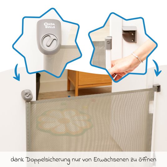 Badabulle Türschutzgitter Safe & Roll (ausziehbar bis 140cm)