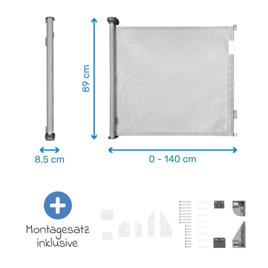 Badabulle Türschutzgitter Safe & Roll (ausziehbar bis 140cm)