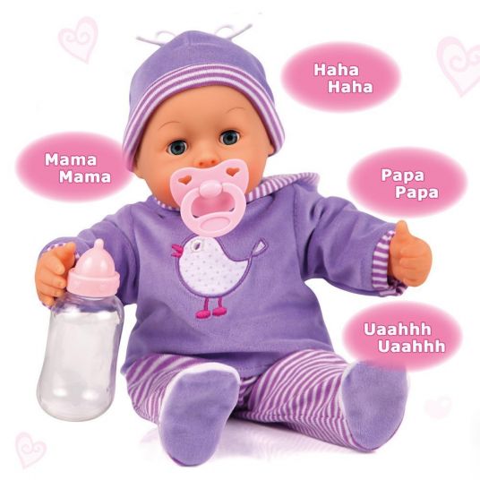 Bayer Design Doll First Words 38 cm - with 24 functions - Purple