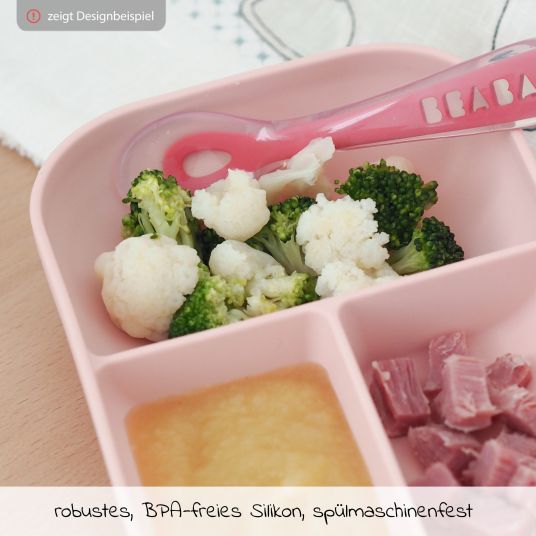 Beaba 2 pcs Silicone Eating Learning Set - Pink