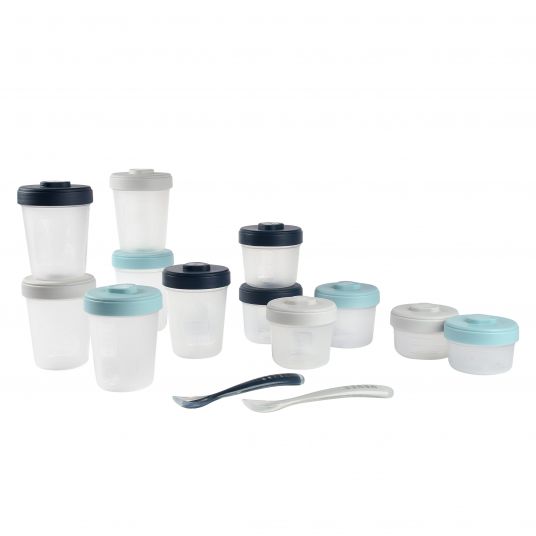Beaba 26-piece set storage container with spoon 90 + 150 + 250 ml - Storm