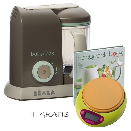 Beaba Babycook Solo pastel blue with free scale & cookbook