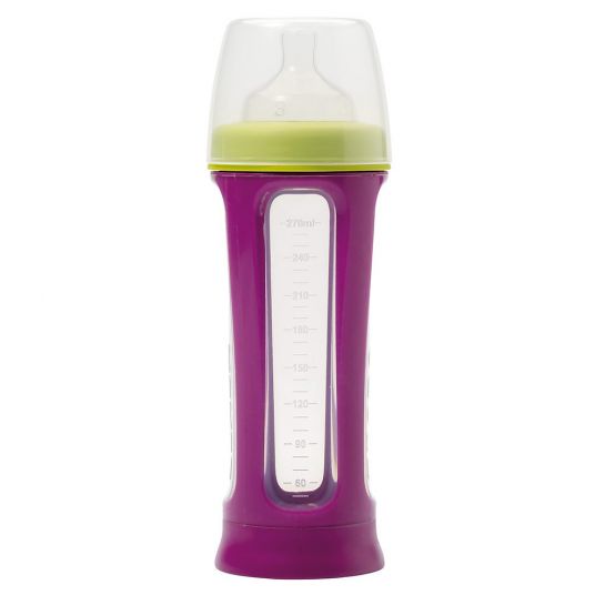 Beaba Baby bottle Biboz Gipsy Purple 270 ml - silicone Gr.2 variable