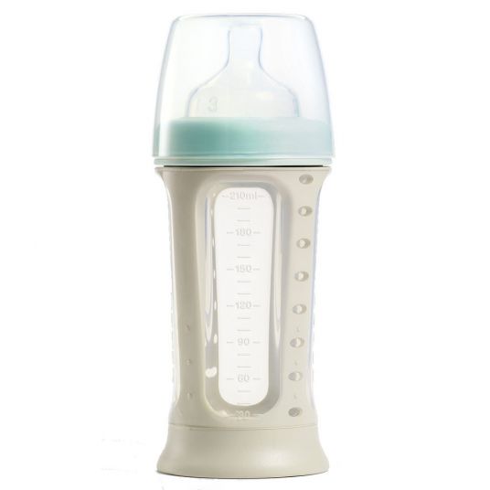 Beaba Babyflasche Biboz Pastellblau 210 ml - Silikon Gr.1 variabel