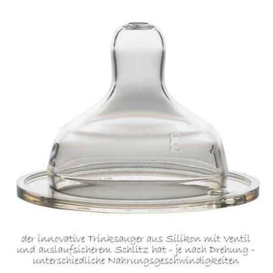 Beaba Babyflasche Biboz Pastellpink 210 ml - Silikon Gr.1 variabel