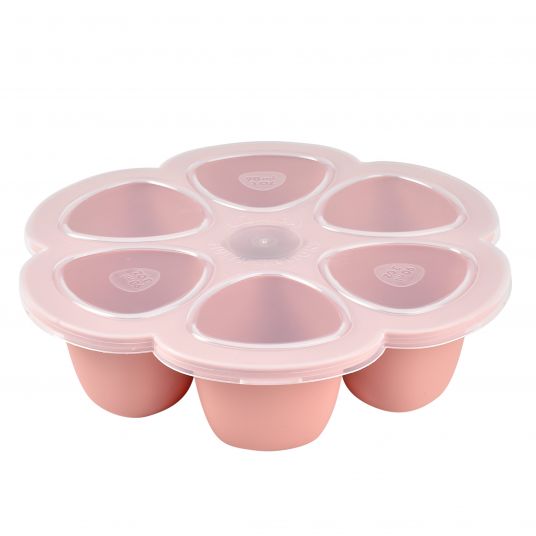 Beaba Silikon-Gefrierform Multiportions Blume 6 x 90 ml - Old Pink