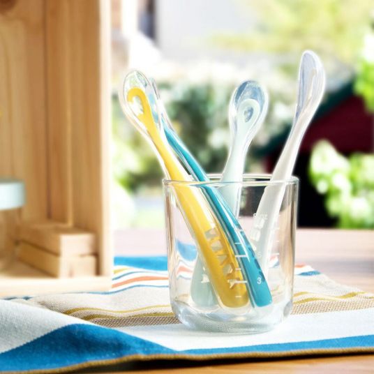 Beaba Silicone Spoon 4 Pack First Meal - Storm