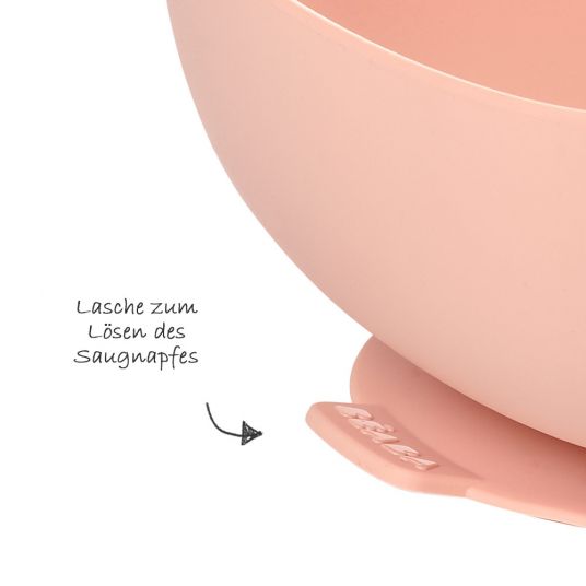 Beaba Silikon-Schale mit Saugfuß - Rose Pink