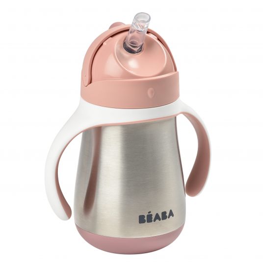 Beaba Stainless Steel Straw Mug - Old Pink - Gr. 250 ml