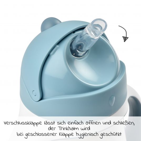 Beaba Strohhalmbecher Edelstahl - Windy Blue - Gr. 250 ml