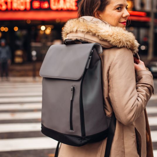 Beaba Wickelrucksack inkl. Wickelunterlage & Kinderwagenbefestigung - Oslo - Mineral Grey