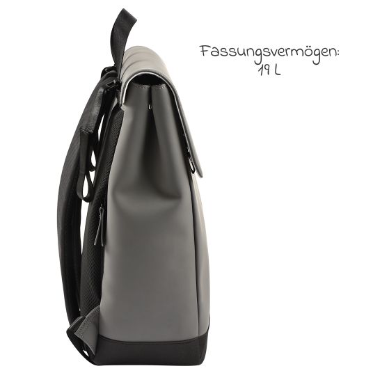 Beaba Wickelrucksack inkl. Wickelunterlage & Kinderwagenbefestigung - Oslo - Mineral Grey