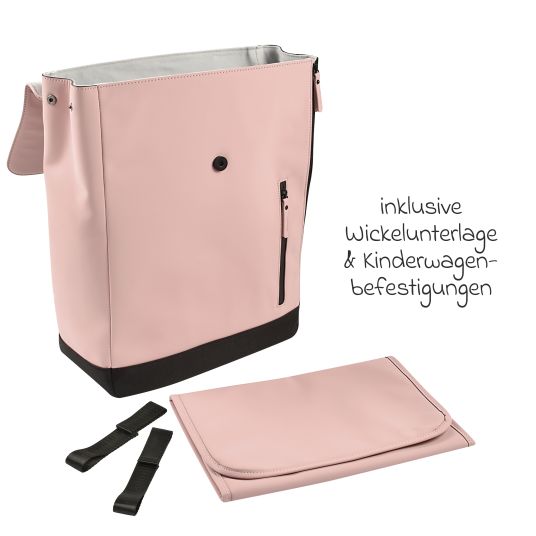 Beaba Wickelrucksack inkl. Wickelunterlage & Kinderwagenbefestigung - Oslo - Rose