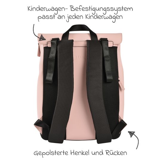 Beaba Wickelrucksack inkl. Wickelunterlage & Kinderwagenbefestigung - Oslo - Rose