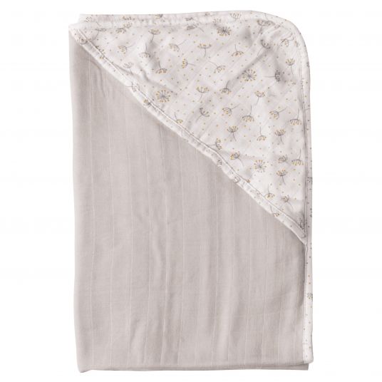 bébé-jou Hooded bath towel muslin 85 x 75 cm - Wish Grey