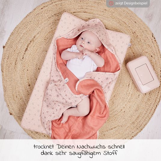bébé-jou Hooded bath towel muslin 85 x 75 cm - Wish Grey