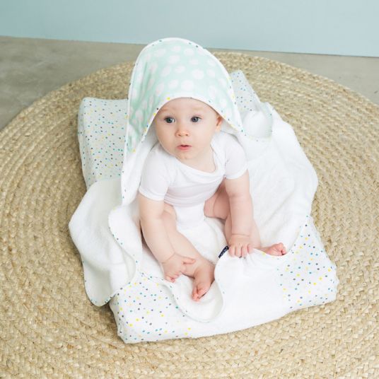 bébé-jou Hooded bath towel 85 x 75 cm - Confetti Party