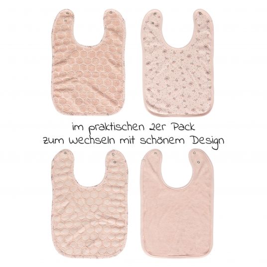bébé-jou Lätzchen mit Druckknopf 2er Pack - Wish Pink