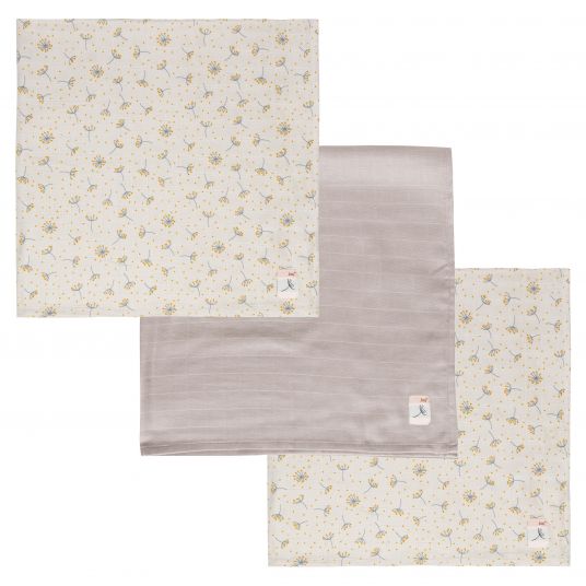 bébé-jou Gauze diaper 3 pack muslin 70 x 70 cm - Wish Grey