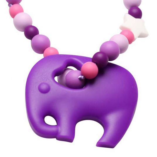 BellaJane Snap bite necklace elephant purple