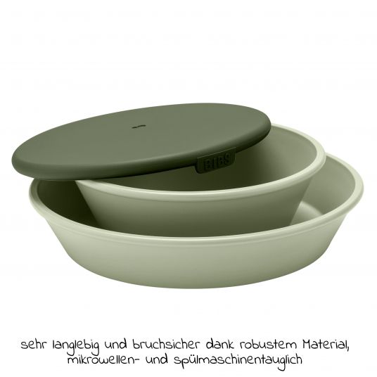 Bibs 3-tlg. Esslern-Set Schale mit Deckel und Teller - Sage