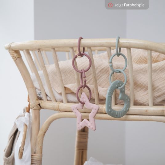 Bibs 3-tlg. Starter-Set - De Lux Schnuller 2er Pack Silikon + Beißring Baby Bitie Star - Ivory / Blush